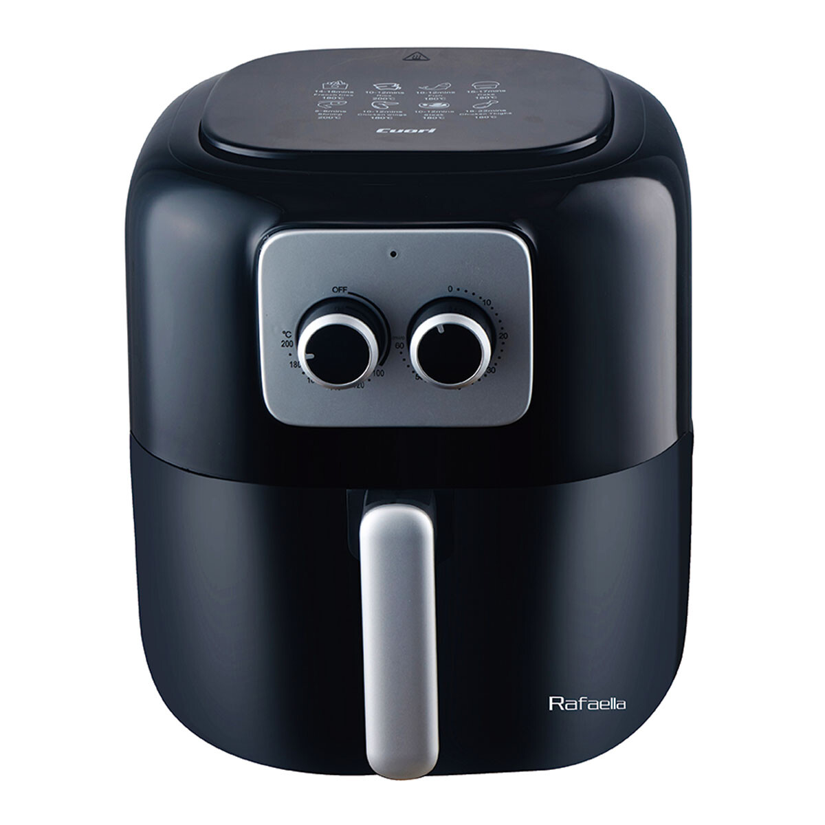 Freidora Aire Sin Aceite 7L 1700W 200°C Timer Cuori Rafaella - Negro 
