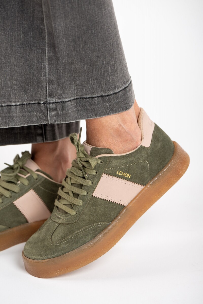 Zapatilla Combinada Oliva