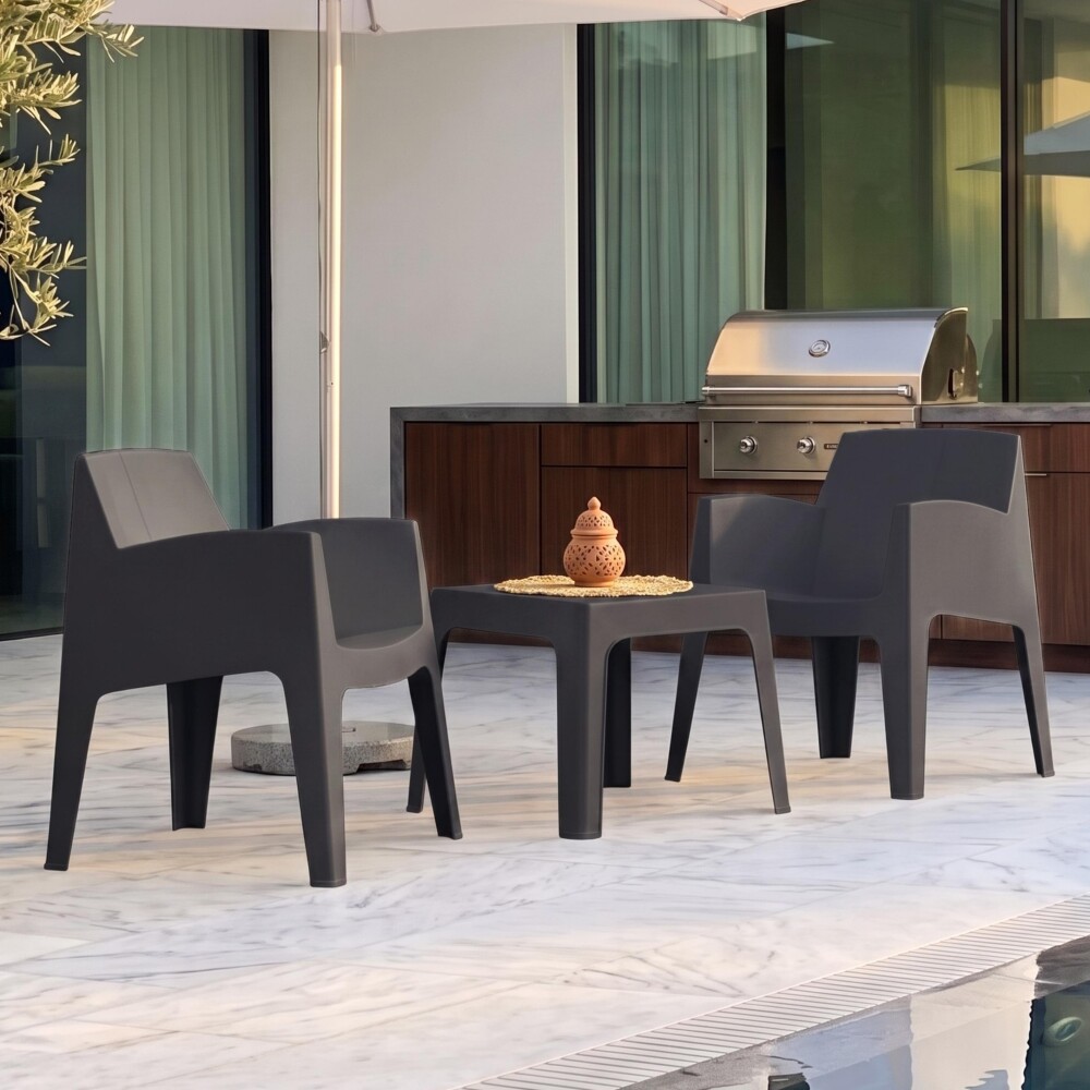 Set de Jardín Mesa + 2 sillas - Magna Negro