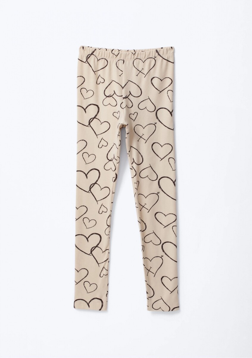 CALZA INFANTIL CON ESTMPADO - BEIGE 