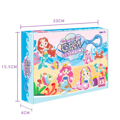 Set Crea Llaveros De Gemas DIY Sirenas