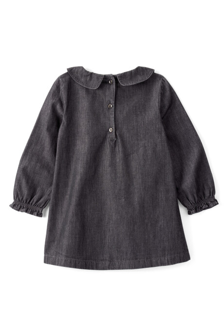 Vestido de chambray, negro, estampado Sin color