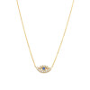 Colgante ojo turco de oro amarillo 18k con zafiro sintético y circonias Colgante ojo turco de oro amarillo 18k con zafiro sintético y circonias