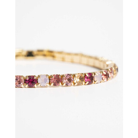 Pulsera Elástica Strass Dorado