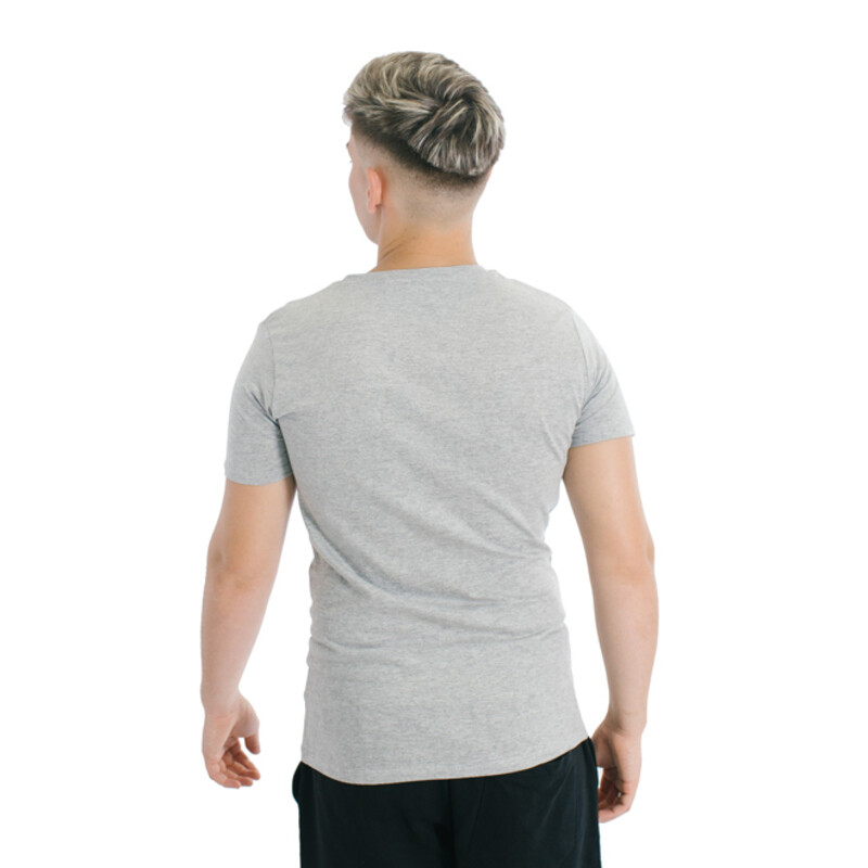 Muvem Men Plain V Neck T-Shirt Gris