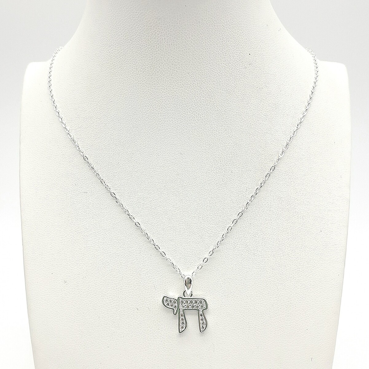 Conjunto de cadena forcet de plata 925 con dije de plata y circonias, JAI. 