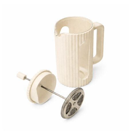 Cafetera prensa manual con embolo facetada - 350ml Blanco