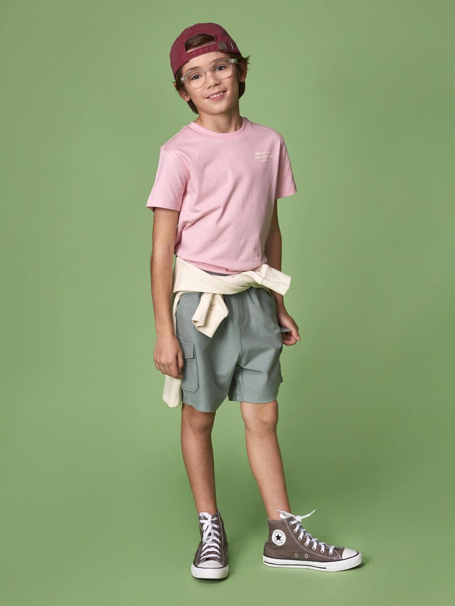 Camiseta Print Cocodrilo Rosa