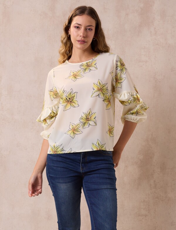 Blusa Manga Volados AMARILLO/MULTI