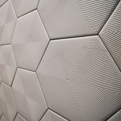 Ceramica Hexagonal Blanco Relieve 10X20Cm Pared GAMAS DE BLANCO