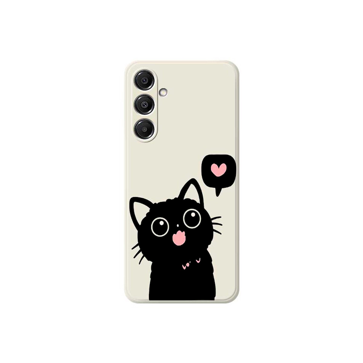 Protector para Samsung Galaxy A37 diseño gato corazón blanco 