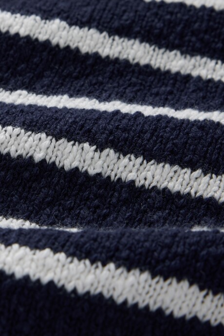 Buzo Algodòn Slub Mujer Navy Stripe