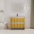 MUEBLE DE BAÑO VANITY MARRÓN CON BACHA BLANCA Mueble De Baño Vanity Marrón Con Bacha Blanca