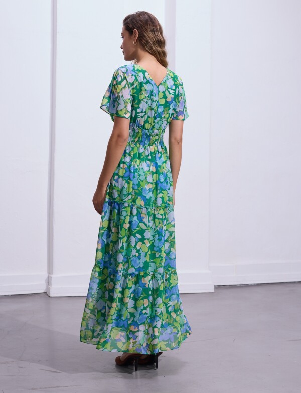 Vestido Maxi Dolman VERDE/MULTI
