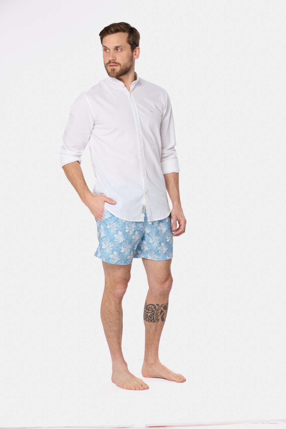 SHORT DE BAÑO ESTAMPADO Verde