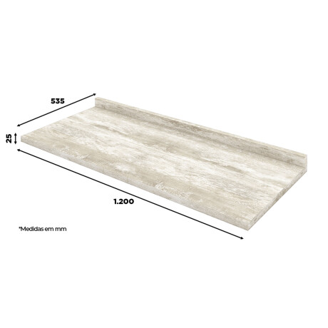 MESADA TAPA PARA COCINA 120 CM MDP GRIS AMERICANA