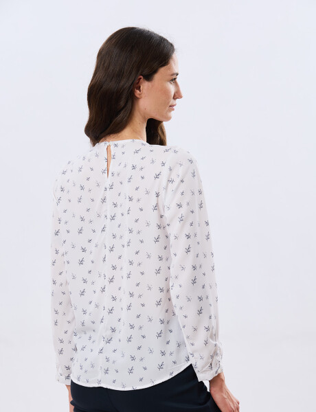 BLUSA CLASICA Hojas Azul