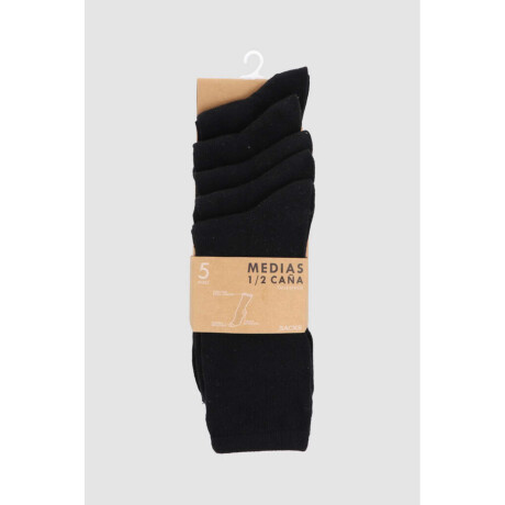 Packs de cinco medias lisas. de algodón. en varios colores s Negro