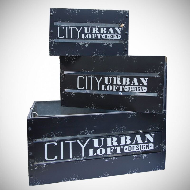 Set 3 Cajones Organizadores de Metal Estilo Industrial Vintage Set 3 Cajones Organizadores de Metal Estilo Industrial Vintage