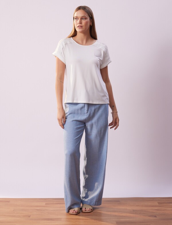 Remera Manga Broderie CRUDO
