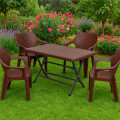 Set Mesa plegable + 4 Sillas Babel Marrón
