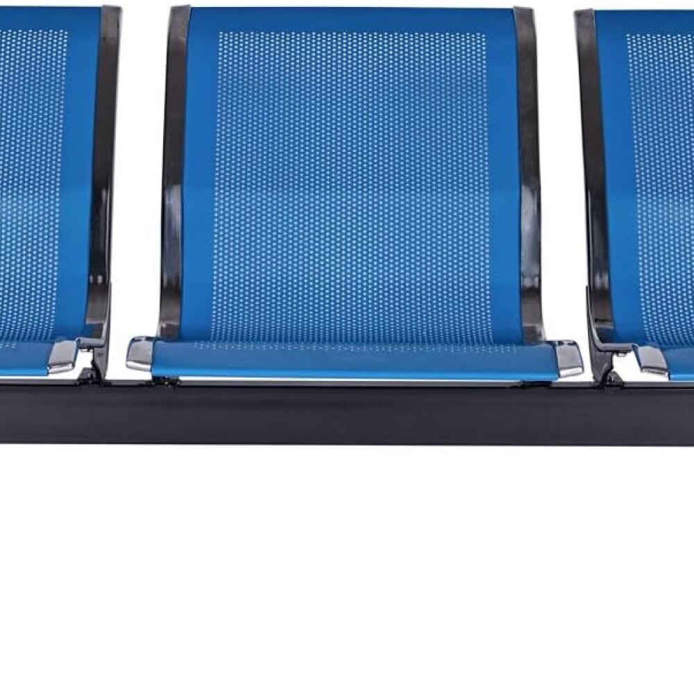 Tandem De 3 Asientos De Metal Para Sala De Espera Azul