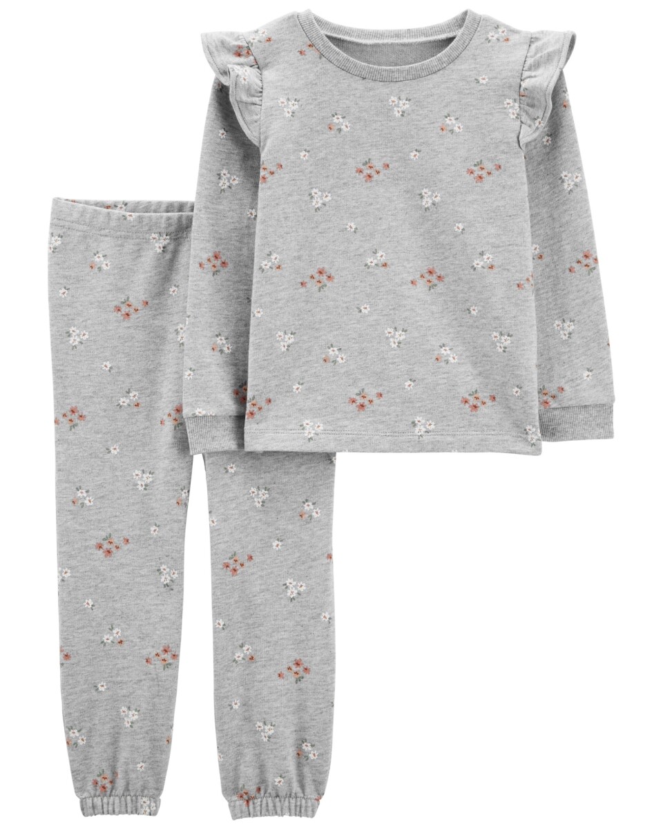 Set dos piezas pantalón y blusa de algodón, diseño floral 
