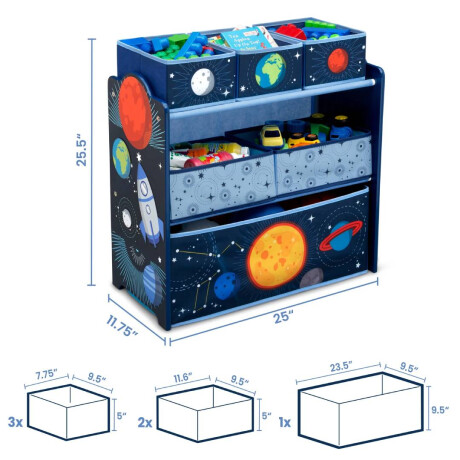 Organizador de juguetes Wisly de Sistema Solar 6 contenedores