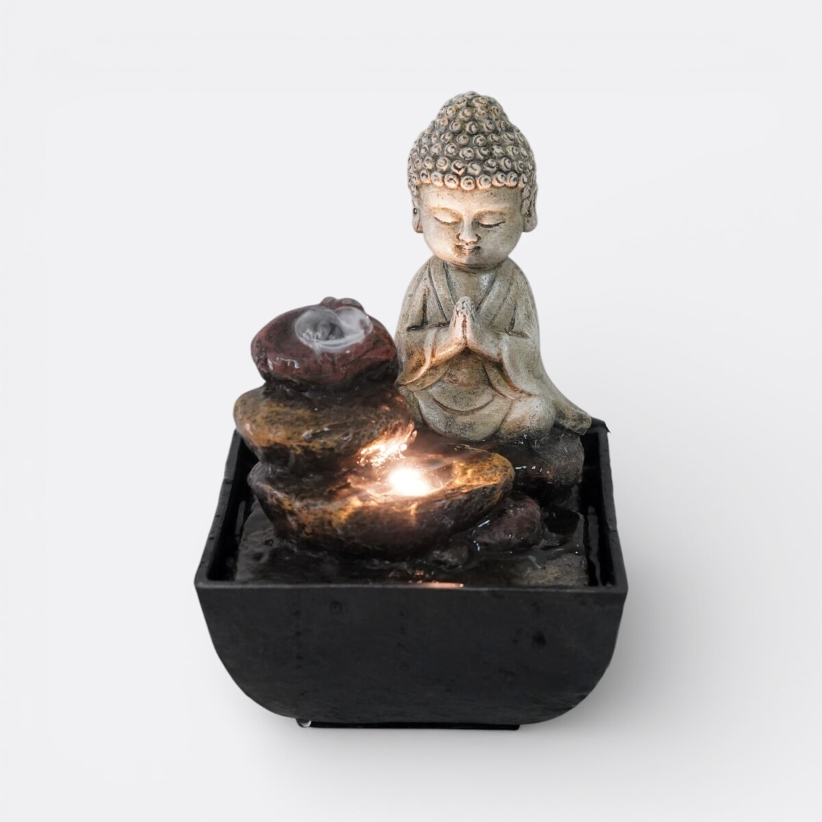 Fuente De Agua Pequeño Buda Meditando 