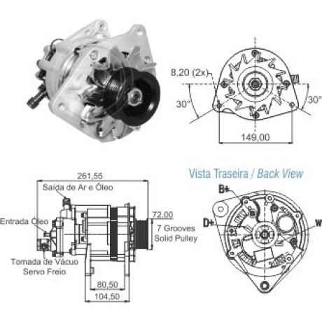 ALTERNADOR CHEVROLET BOSCH SPRINTER S10 RANGER 12V 85A B/VACIO=ALT.0115 ZM ALTERNADOR CHEVROLET BOSCH SPRINTER S10 RANGER 12V 85A B/VACIO=ALT.0115 ZM