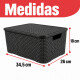 Set x6 caja simil ratán 15 lts NEGRO