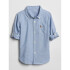 V-OXFORD WOVEN TOP BLUE OXFORD