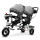 Coche Triciclo Doble Toldo Anti UV Asiento Giratorio Gris