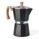 Cafetera Italiana Espresso 6 Tazas Aluminio Negro