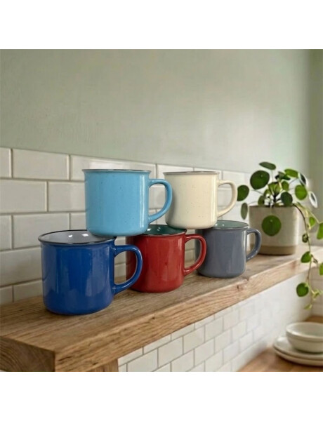 MUG RECTO RETRO 325 ML COLORES SURT C/BORDE MUG RECTO RETRO 325 ML COLORES SURT C/BORDE