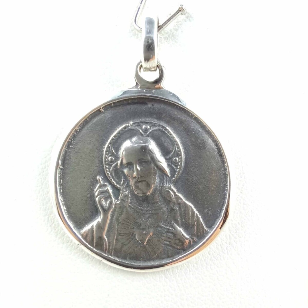 Medalla de Plata 925 Sagrado Corazón y Virgen del Carmen - Escapulario 