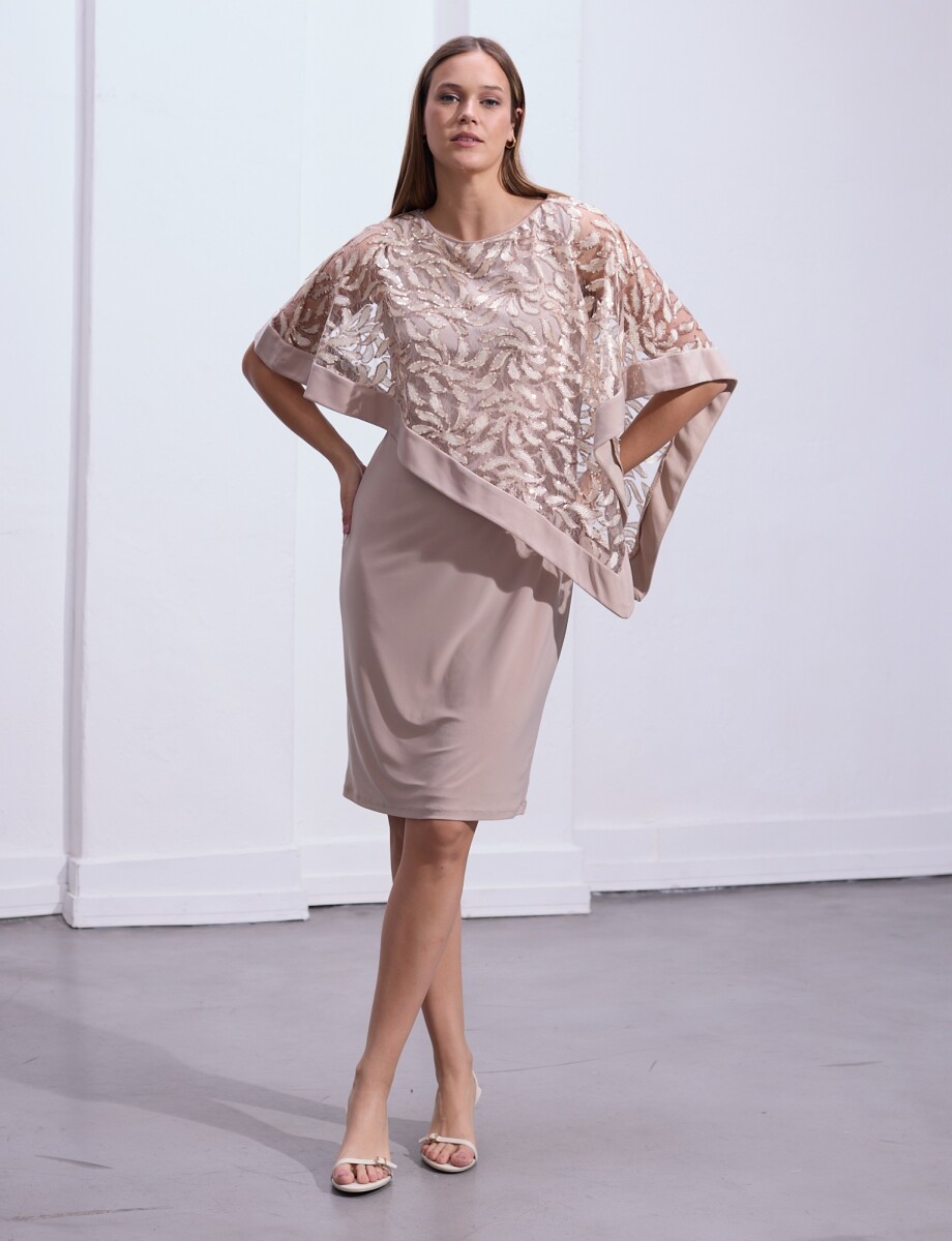 Vestido Overlay - Beige/multi 
