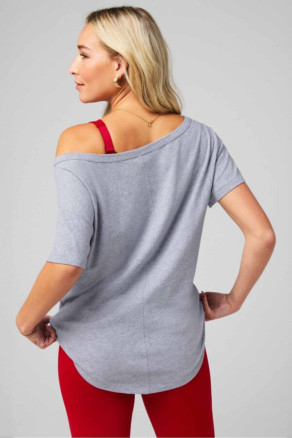 Polo Cotton Oversized Tee Mujer Classic Grey Heather