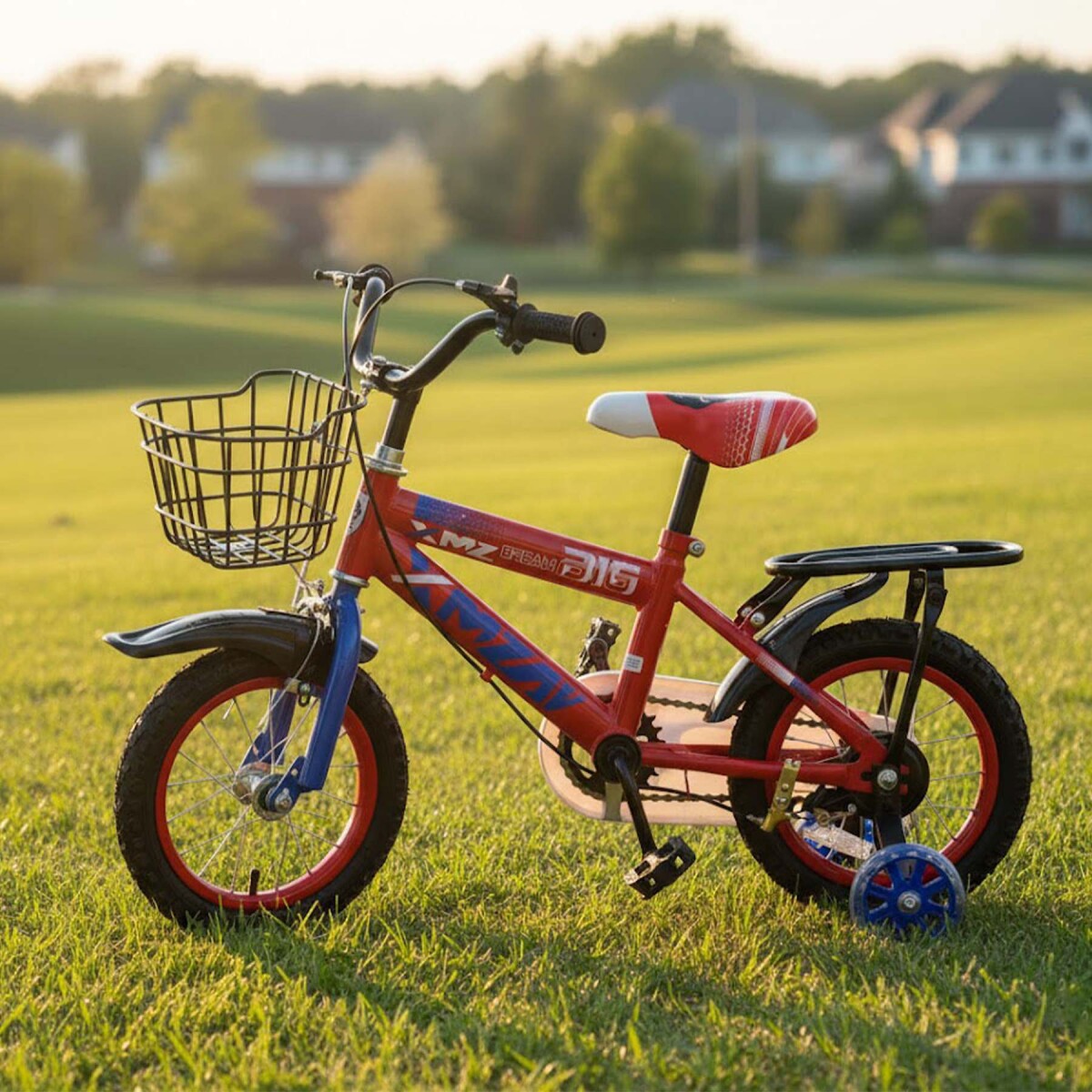 Bicicleta Infantil XMZ Rodado12 Canasto Parrilla Guardabarro - Rojo 1 