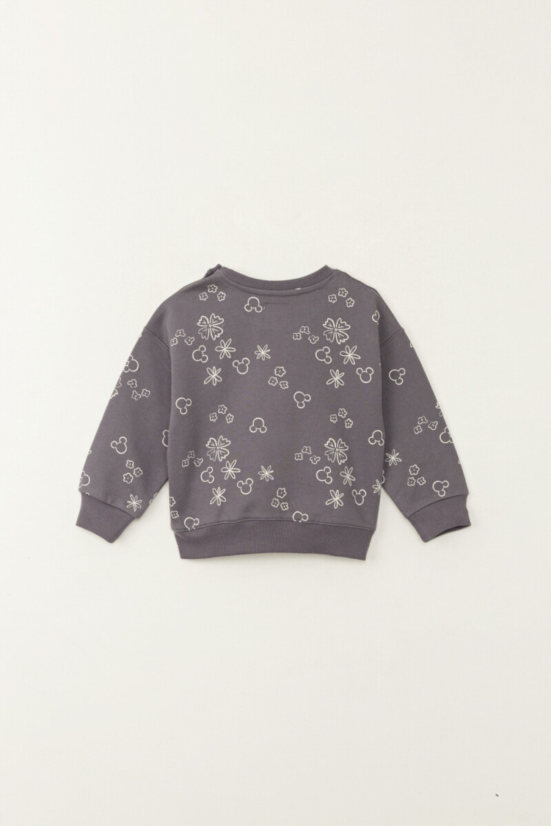 Buzo deportivo estampa mickey silueta Gris