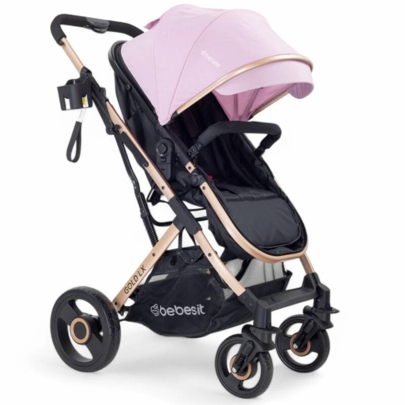 Coche VOX GOLD, Ruedas todo terreno, Asiento 2 en 1 con Moises, Bebesit color Rosa Coche VOX GOLD, Ruedas todo terreno, Asiento 2 en 1 con Moises, Bebesit color Rosa