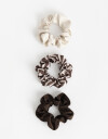 Skunzies Estampados Set De Scrunchies - Marron Chocolate