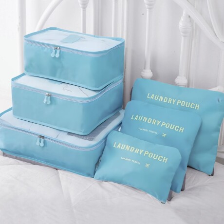 Set de 6 Organizadores de Valija Equipaje para Viaje Azul