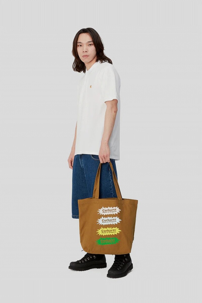 Canvas Graphic Tote Marron