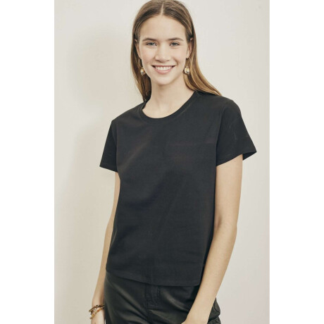Remera Algodon Peinado Negro