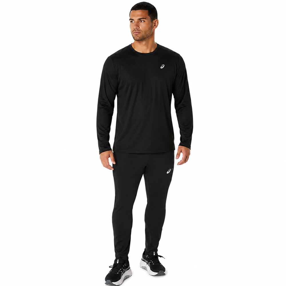 Polo Running Asics Silver LS Top Hombre Performance Black