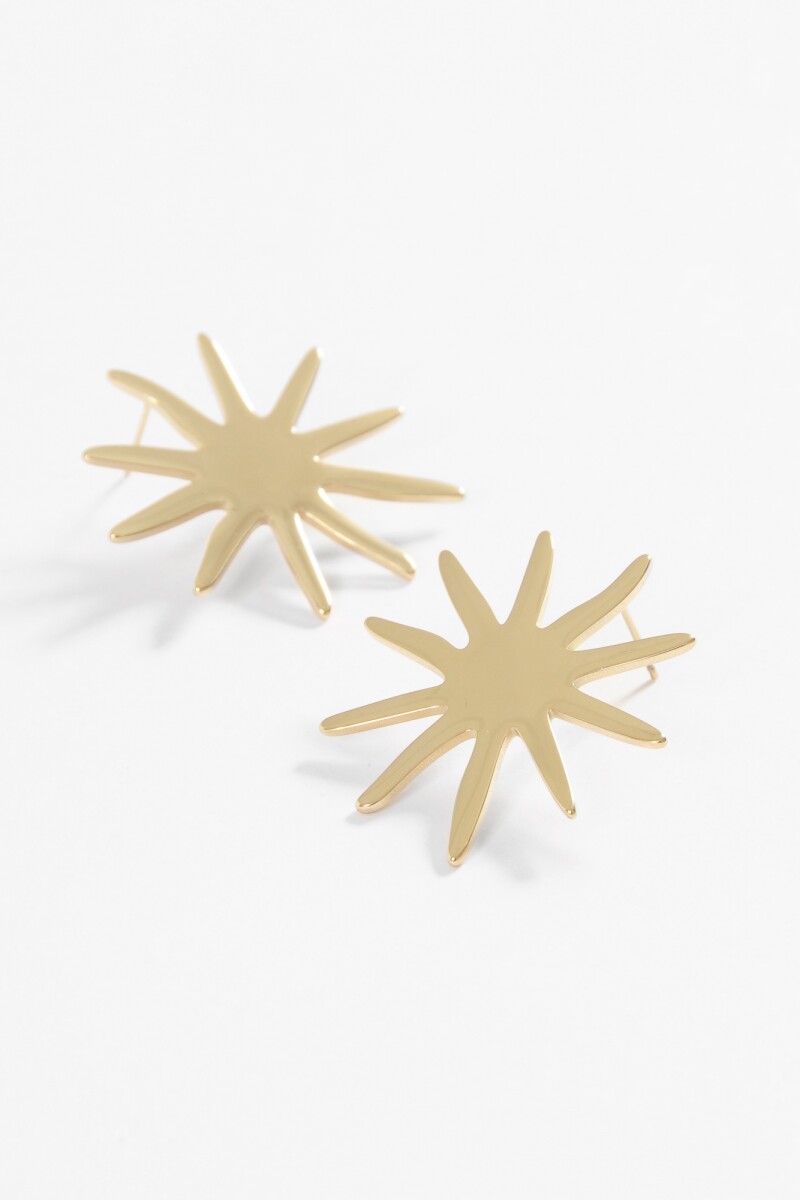 Caravanas estrella irregular acero dorado