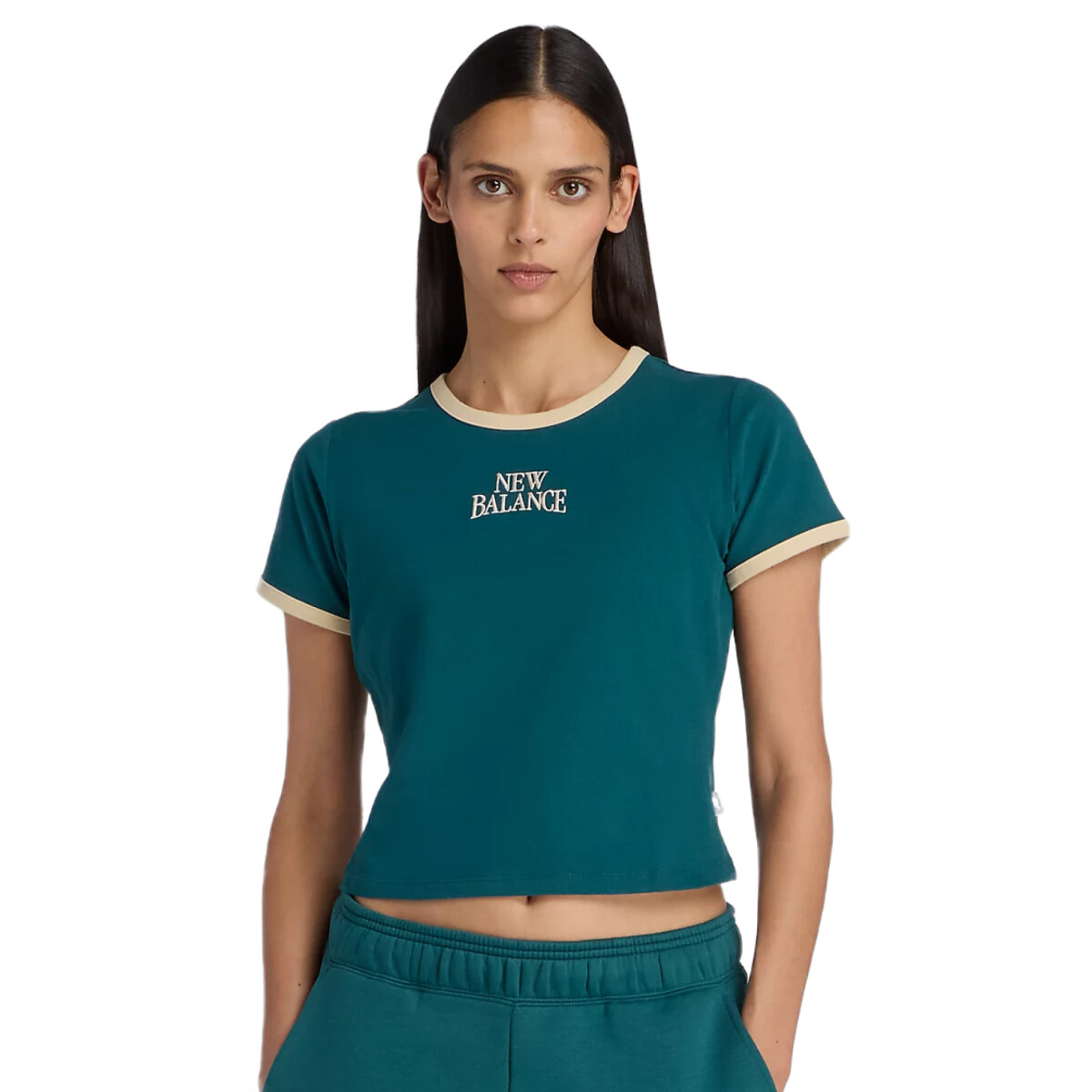 Remera MC New Balance Ringer - Verde 