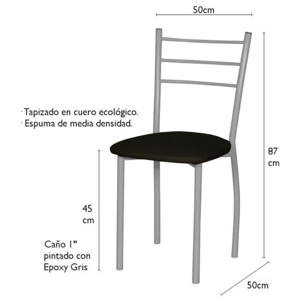 Silla Gitana Acolchonada Con Hierro, Soportan 150 Kg NEGRO