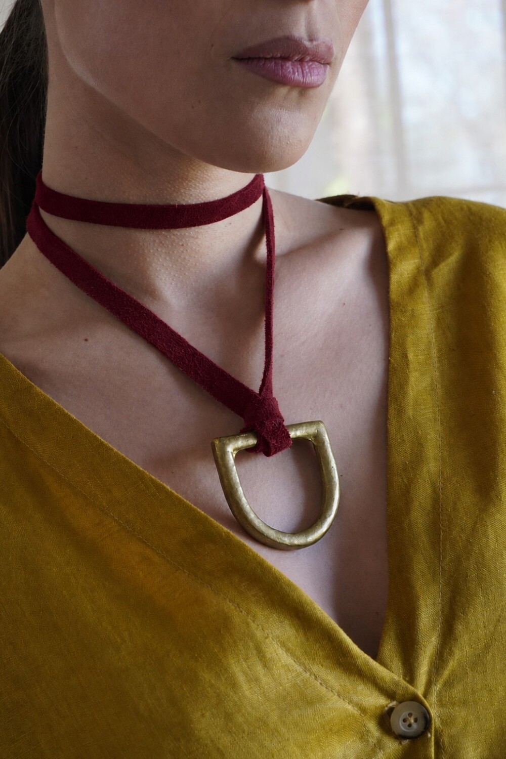 Estribo Tiento Necklace Bordeaux / Dorado
